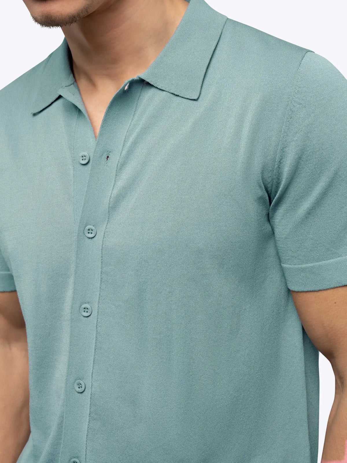 Riviera Knit Button Up | Burnt Oak Signature-Fit