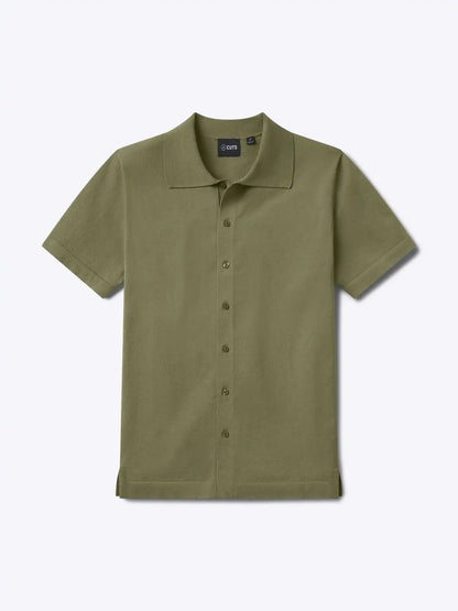 Riviera Knit Button Up | Burnt Oak Signature-Fit