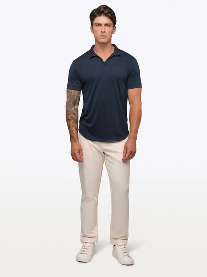SoHo Ribbed Polo | Pacific Blue Signature-Fit