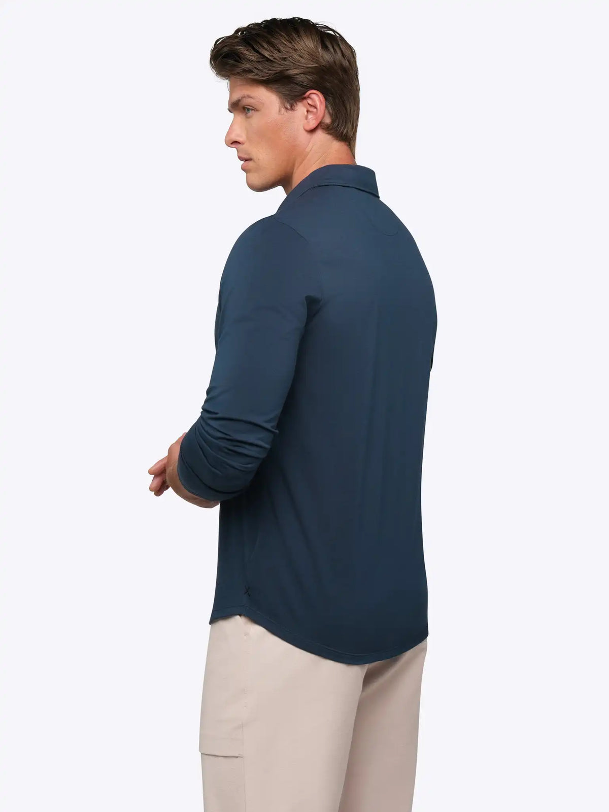 AO Long Sleeve Polo | White Signature-Fit PYCA Pro®