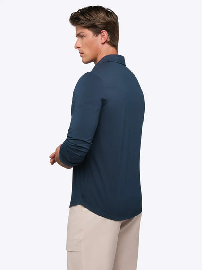 AO Long Sleeve Polo | White Signature-Fit PYCA Pro®