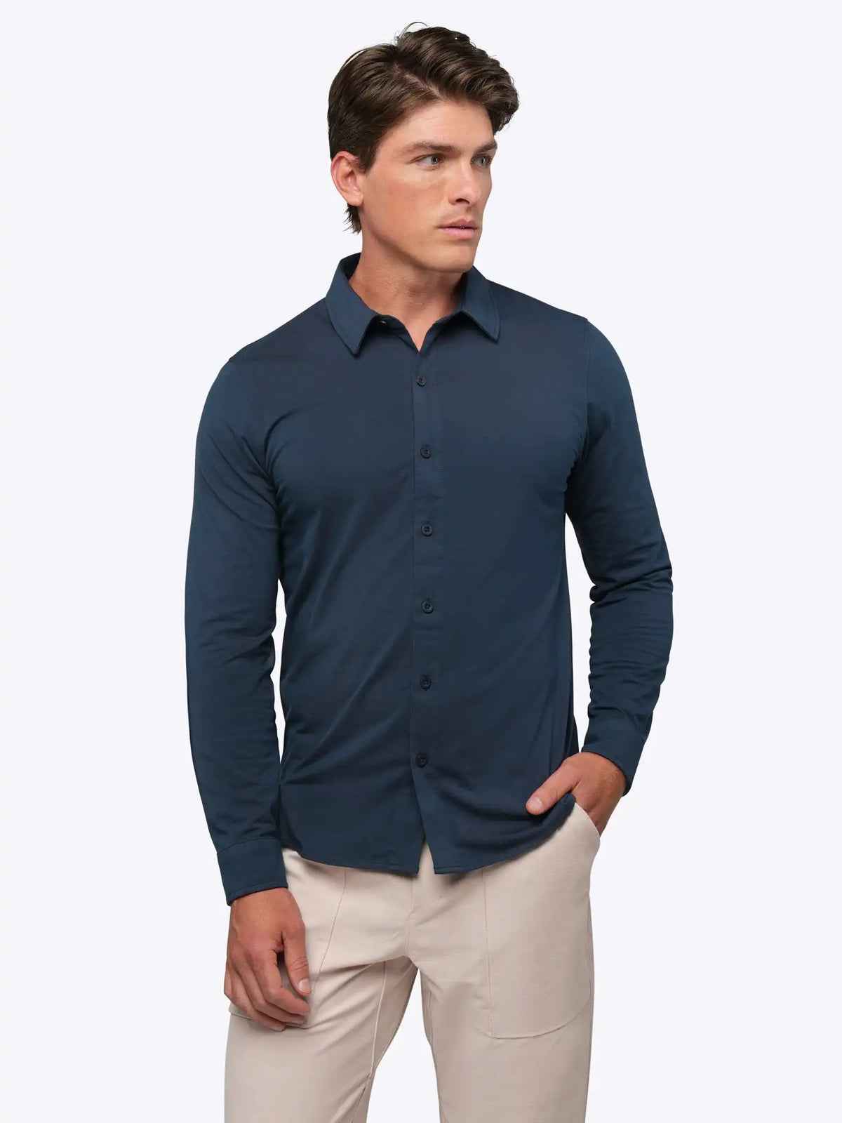 AO Long Sleeve Button Up | White Signature-Fit PYCA Pro®