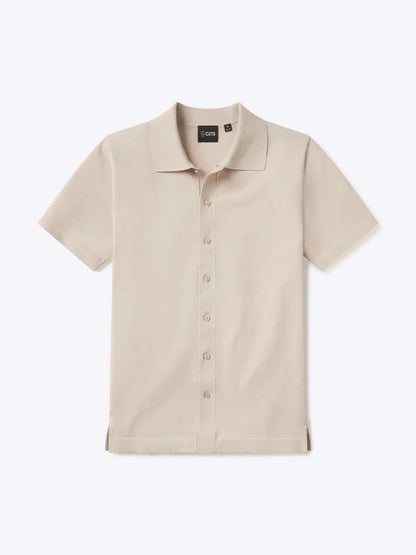 Riviera Knit Button Up | Burnt Oak Signature-Fit