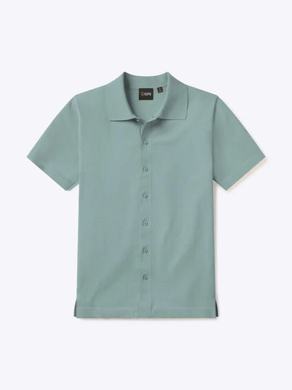 Riviera Knit Button Up | Burnt Oak Signature-Fit