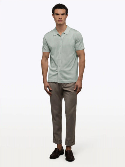 Riviera Knit Button Up | Burnt Oak Signature-Fit