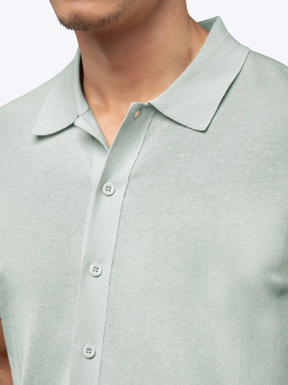 Riviera Knit Button Up | Burnt Oak Signature-Fit