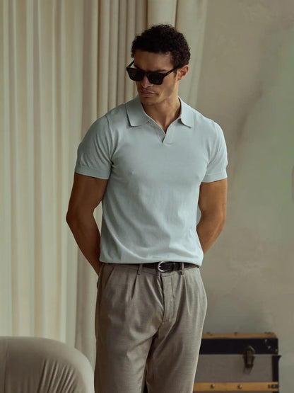 Riviera Knit Polo | Black Signature-Fit