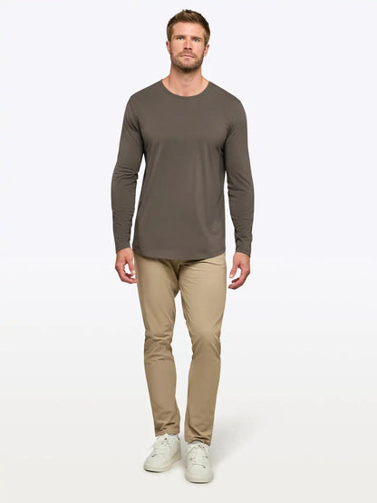 AO Long Sleeve Curve-Hem Tee | Black Signature-fit PYCA Pro®