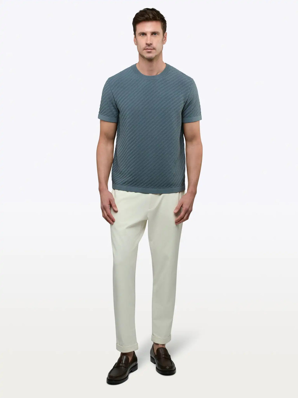 Riviera Knit Textured Tee | Sand Dune Signature-Fit