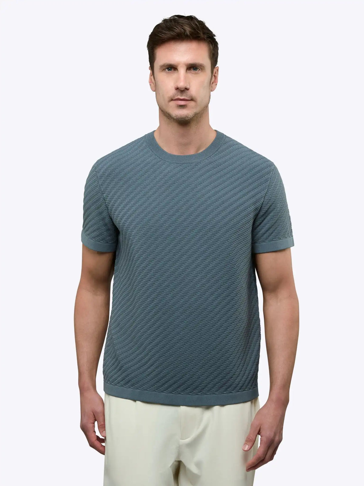 Riviera Knit Textured Tee | Sand Dune Signature-Fit