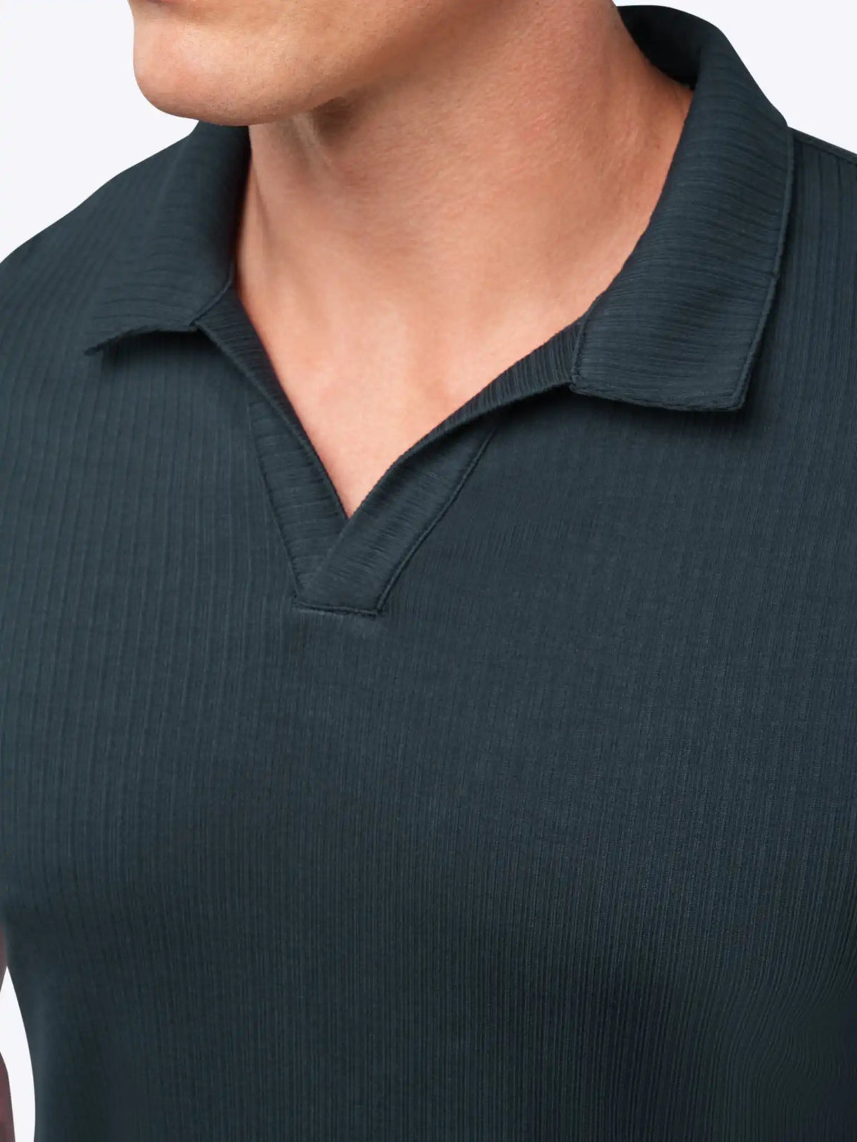 SoHo Ribbed Polo | Pacific Blue Signature-Fit