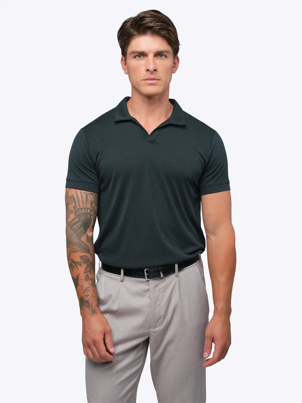 SoHo Ribbed Polo | Pacific Blue Signature-Fit