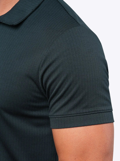 SoHo Ribbed Polo | Pacific Blue Signature-Fit