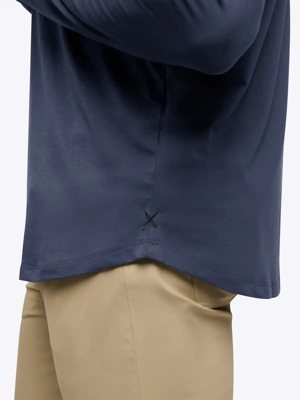 AO Long Sleeve Henley Curve-Hem | White Signature-fit PYCA Pro®