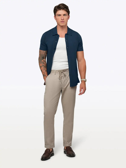 Riviera Knit Button Up | Burnt Oak Signature-Fit