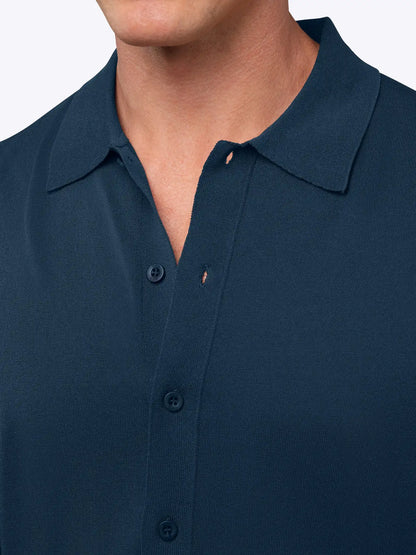 Riviera Knit Button Up | Burnt Oak Signature-Fit