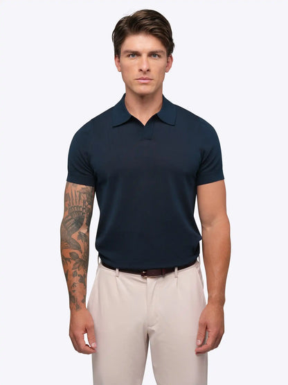 Riviera Knit Polo | Black Signature-Fit