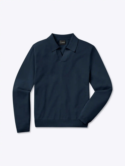Riviera Knit Long Sleeve Polo | Merlot Signature-Fit