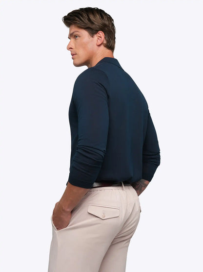 Riviera Knit Long Sleeve Polo | Merlot Signature-Fit