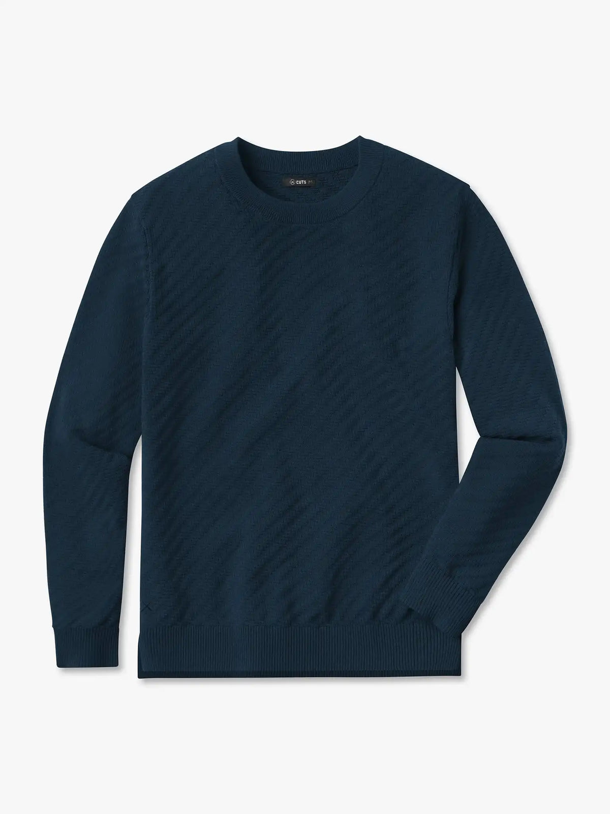 Riviera Knit Long Sleeve Textured Tee | Burnt Oak Signature-Fit