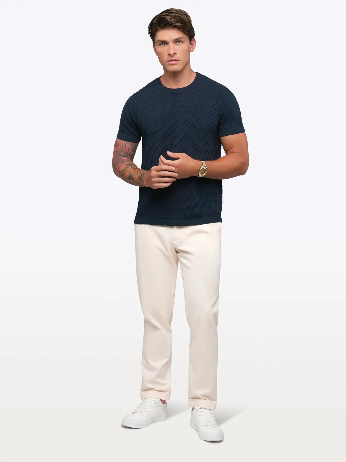 Riviera Knit Textured Tee | Sand Dune Signature-Fit