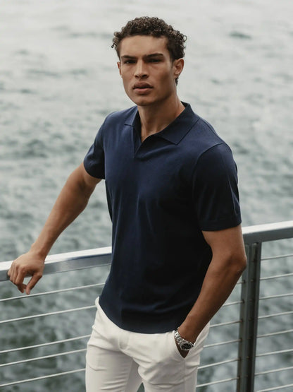 Riviera Knit Polo | Black Signature-Fit