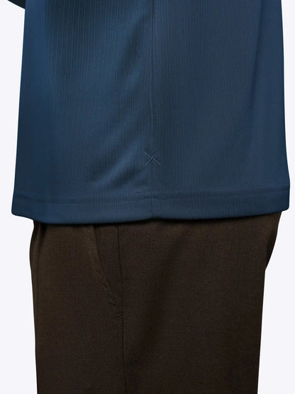 SoHo Ribbed Long Sleeve Polo | Sand Dune Signature-Fit