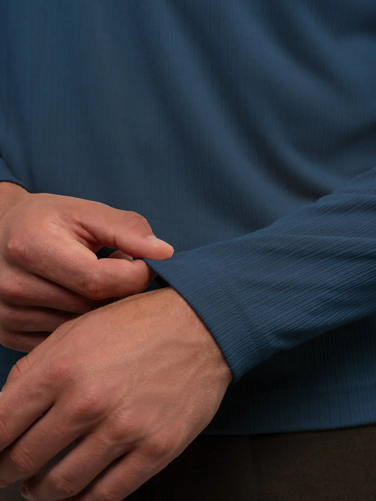 SoHo Ribbed Long Sleeve Polo | Sand Dune Signature-Fit