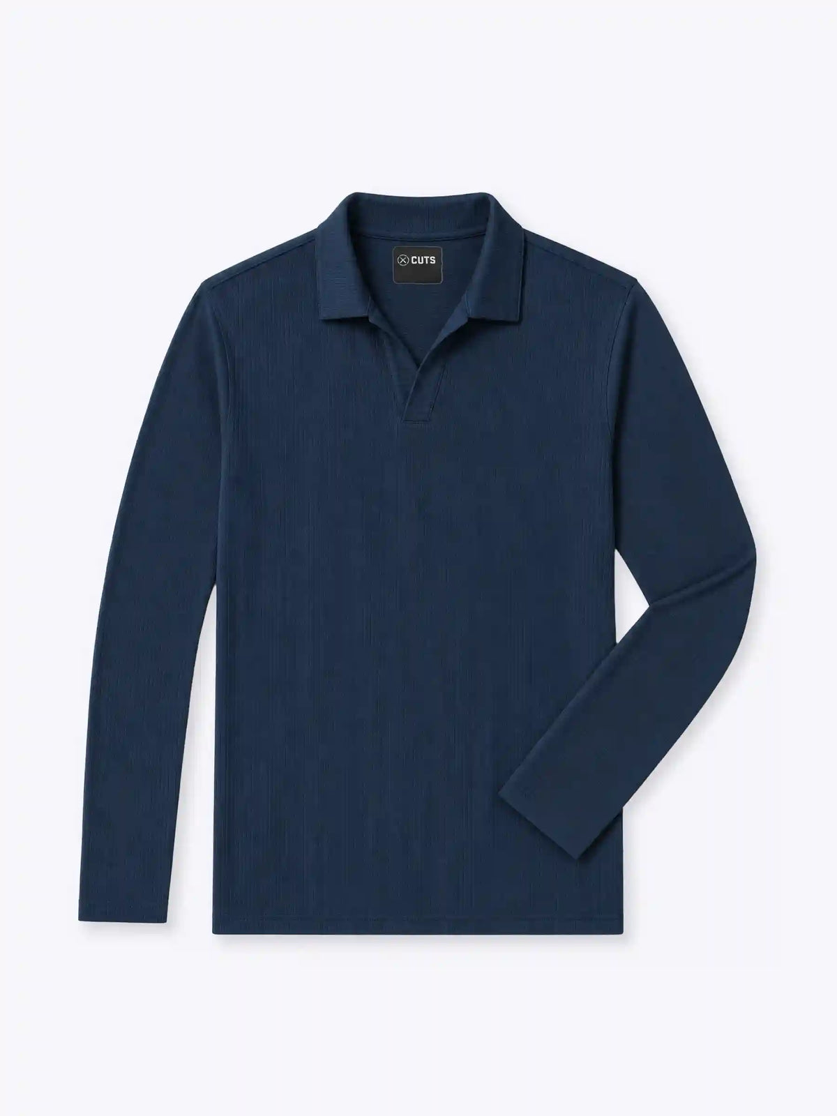 SoHo Ribbed Long Sleeve Polo | Sand Dune Signature-Fit