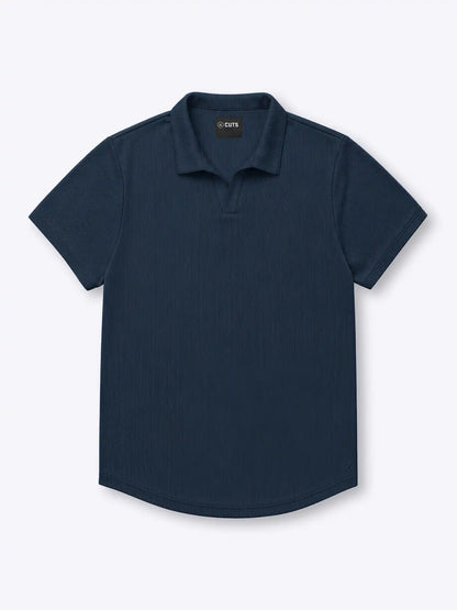 SoHo Ribbed Polo | Pacific Blue Signature-Fit
