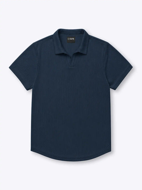 SoHo Ribbed Polo | Pacific Blue Signature-Fit