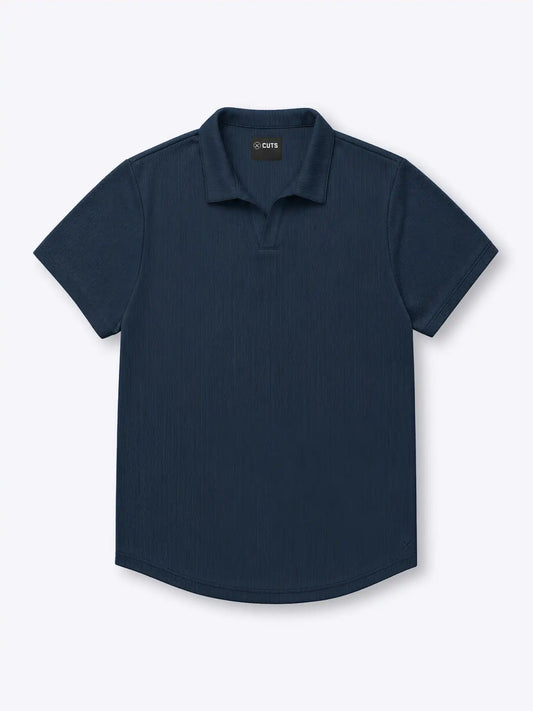 SoHo Ribbed Polo | Pacific Blue Signature-Fit