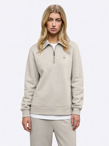 Divine Fleece Oversized Q-Zip | Obsidian