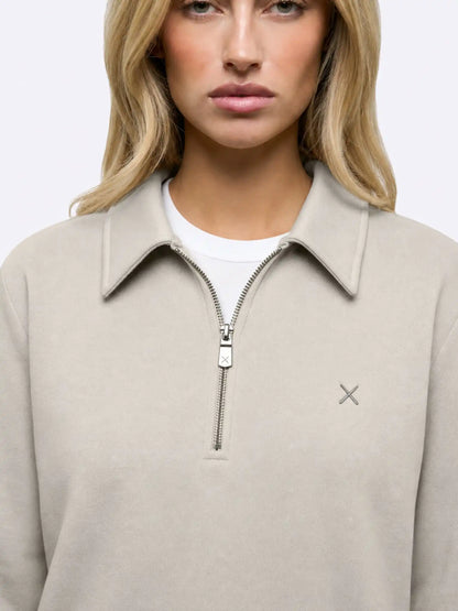 Divine Fleece Oversized Q-Zip | Obsidian