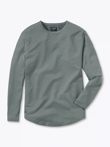 AO Long Sleeve Curve-Hem Tee | Black Signature-fit PYCA Pro®