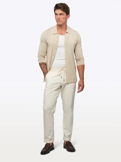 Riviera Knit Long Sleeve Button Up | Pacific Blue Signature-Fit