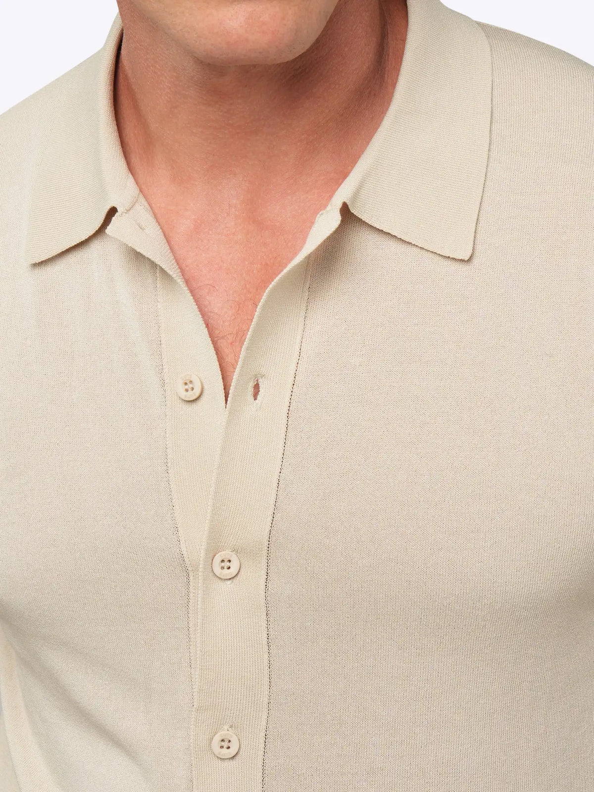 Riviera Knit Long Sleeve Button Up | Pacific Blue Signature-Fit