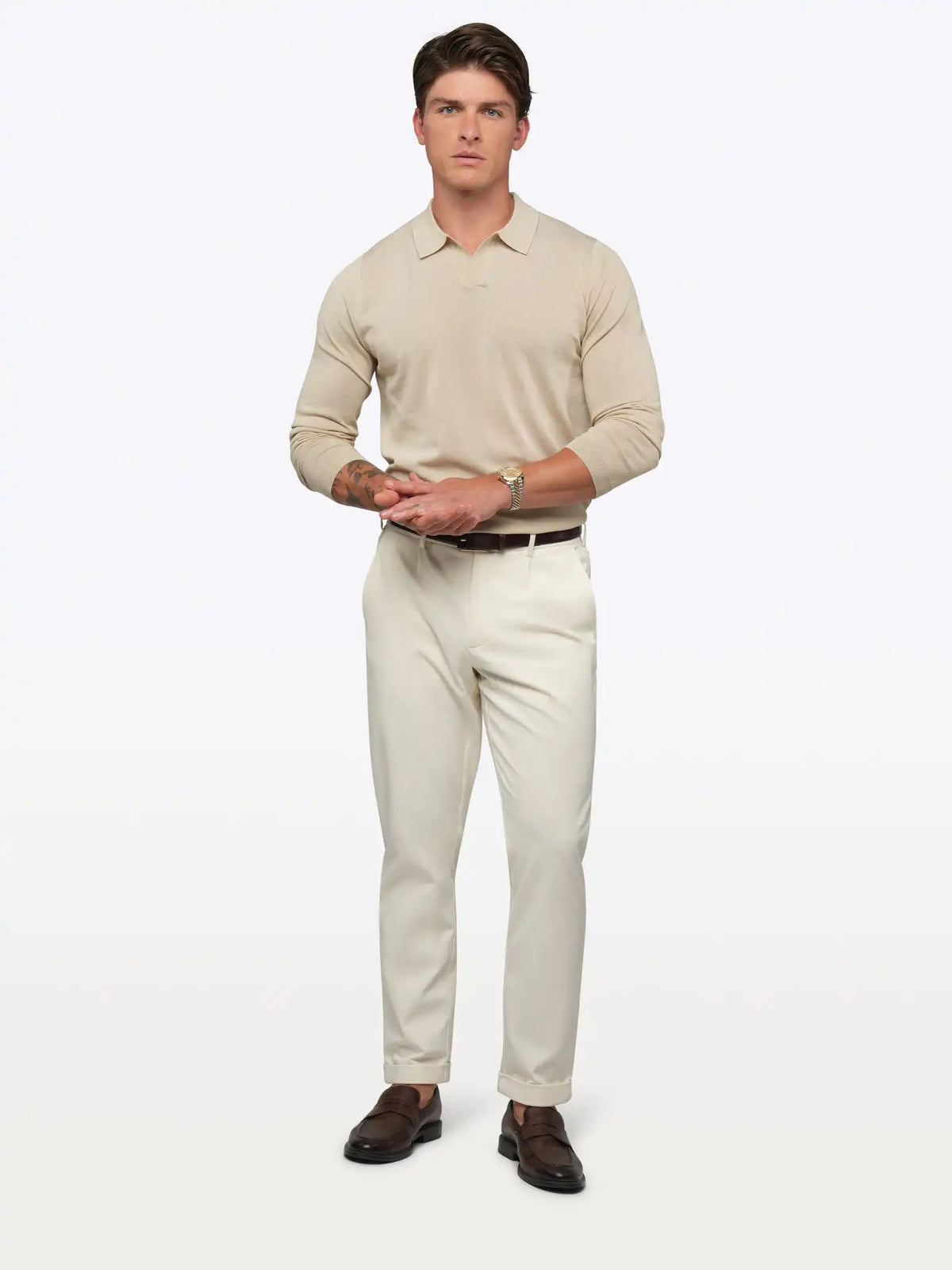 Riviera Knit Long Sleeve Polo | Merlot Signature-Fit