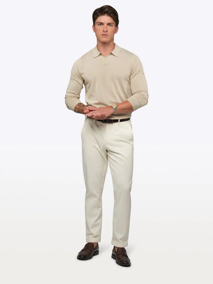 Riviera Knit Long Sleeve Polo | Merlot Signature-Fit