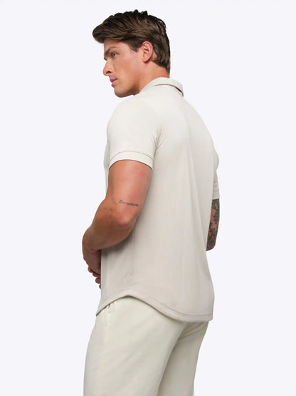 SoHo Ribbed Polo | Pacific Blue Signature-Fit