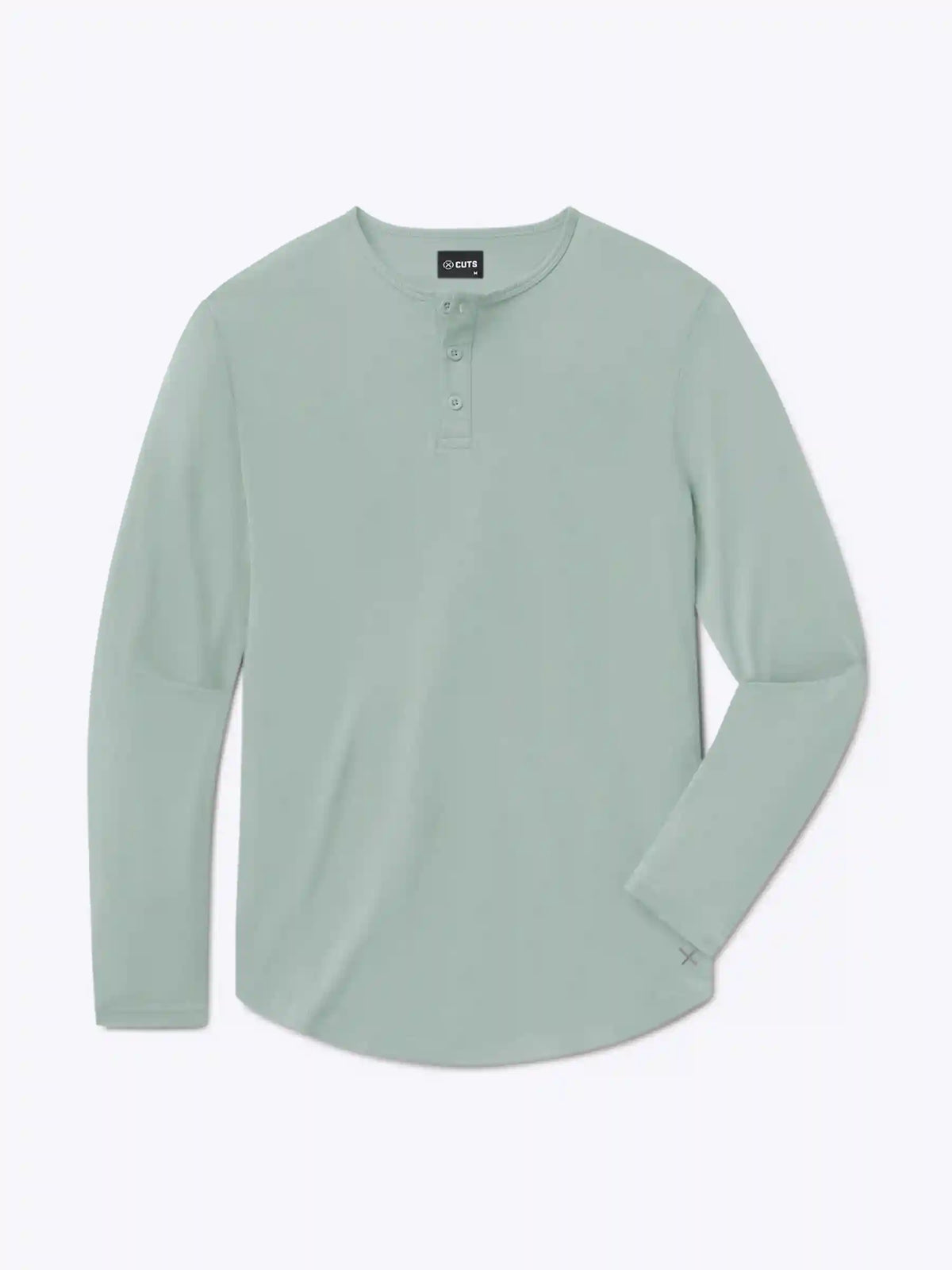 AO Long Sleeve Henley Curve-Hem Tee | Pure Cashmere Signature-Fit PYCA Pro®