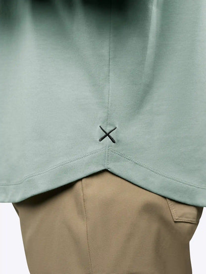 AO Long Sleeve Henley Curve-Hem Tee | Pure Cashmere Signature-Fit PYCA Pro®