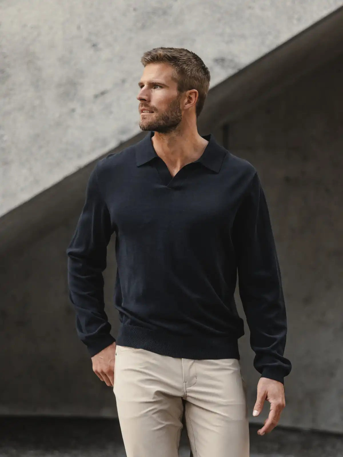 Riviera Knit Long Sleeve Polo | Merlot Signature-Fit