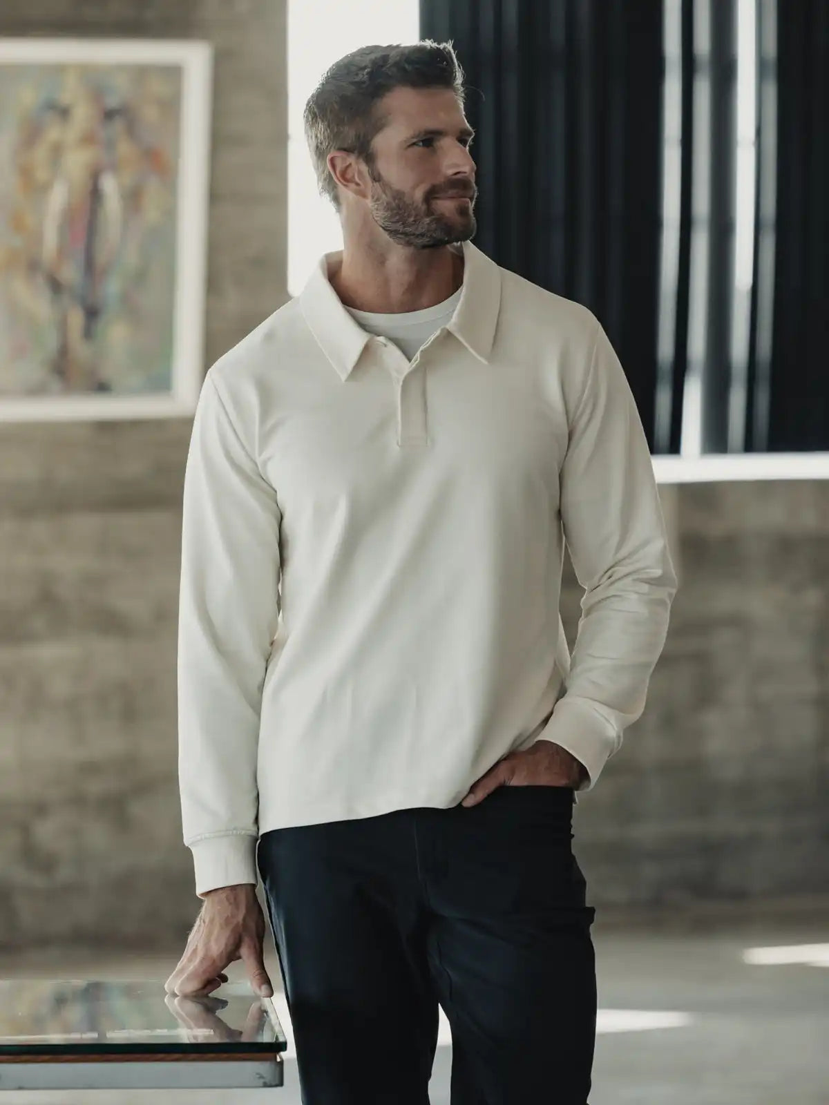 Hyperloop Rugby Polo | Ivory Signature-Fit
