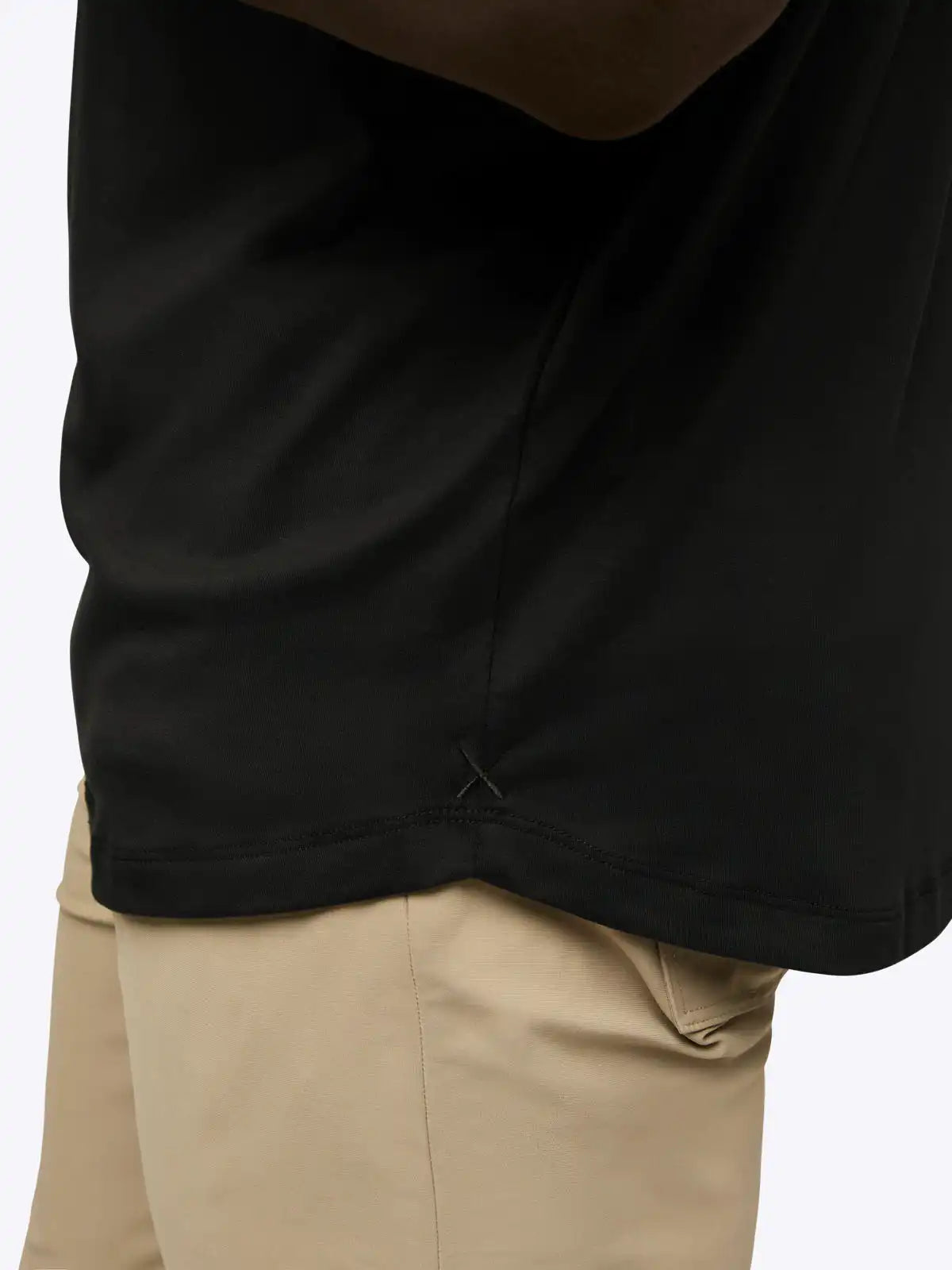AO Long Sleeve Henley Curve-Hem | White Signature-fit PYCA Pro®