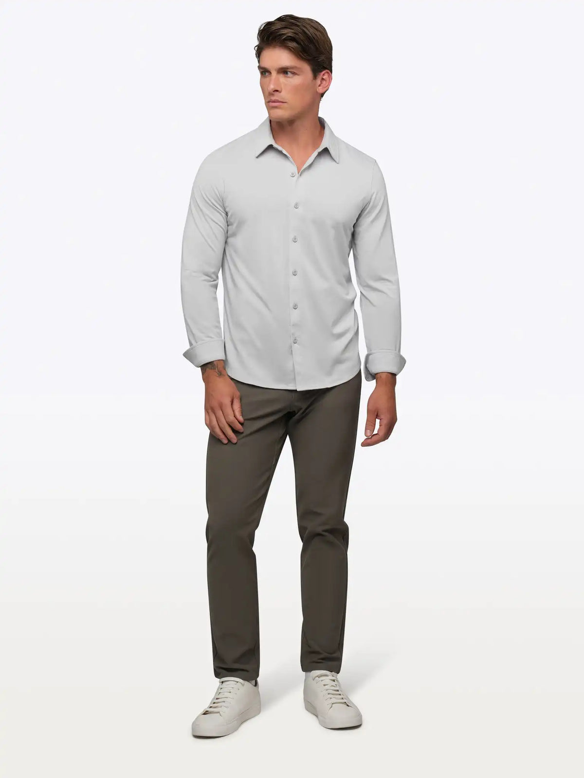 AO Long Sleeve Button Up | White Signature-Fit PYCA Pro®