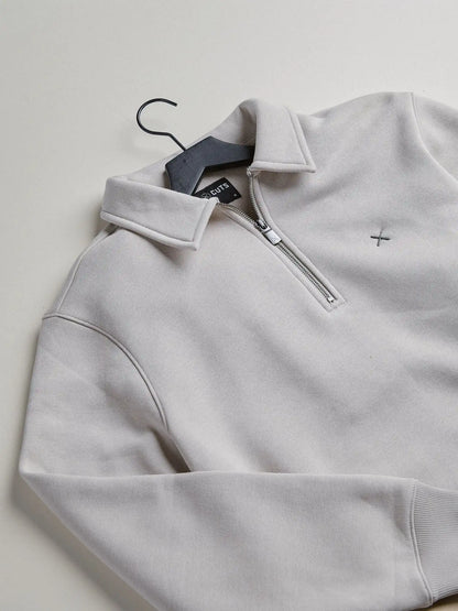 Divine Fleece Oversized Q-Zip | Obsidian