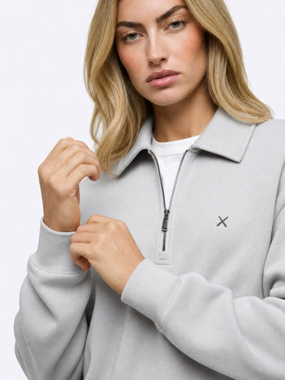 Divine Fleece Oversized Q-Zip | Obsidian