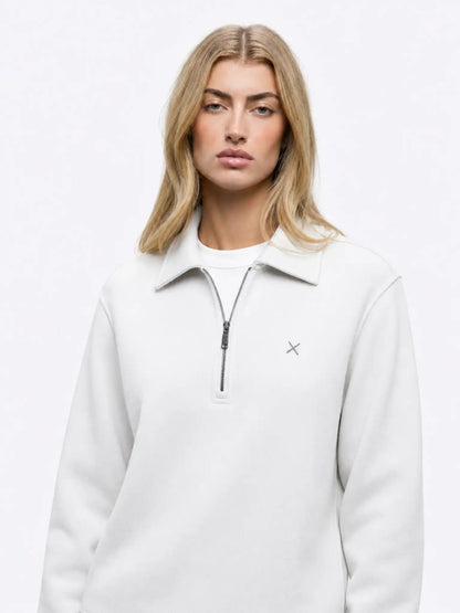 Divine Fleece Oversized Q-Zip | Obsidian