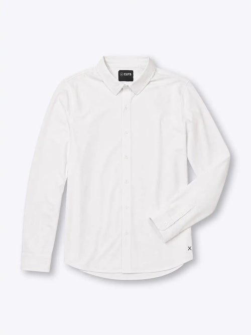 AO Long Sleeve Button Up | White Signature-Fit PYCA Pro®